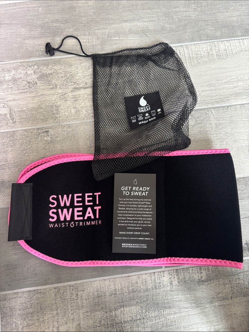 Sweet Sweat Waist Trimmer - Black with Pink Trim
